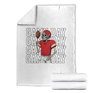 Funny Skeleton Dark Football Throw Blanket Sport Humor Gift TS12 White Print Your Wear