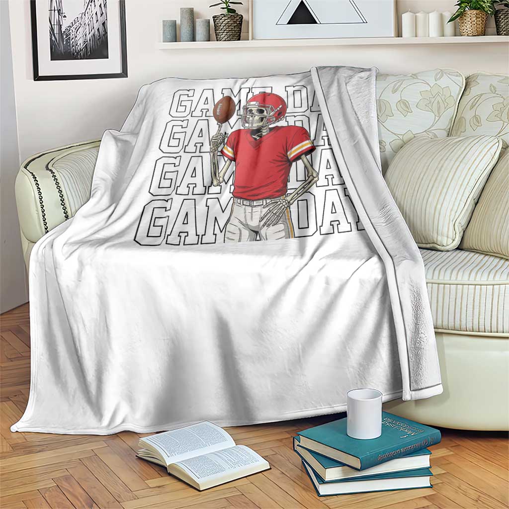 Funny Skeleton Dark Football Throw Blanket Sport Humor Gift TS12 Print Your Wear