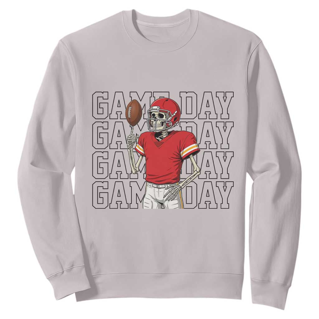 Funny Skeleton Dark Football Sweatshirt Sport Humor Gift TS12 Ice Gray Print Your Wear