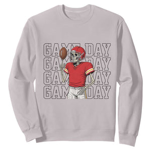 Funny Skeleton Dark Football Sweatshirt Sport Humor Gift TS12 Ice Gray Print Your Wear
