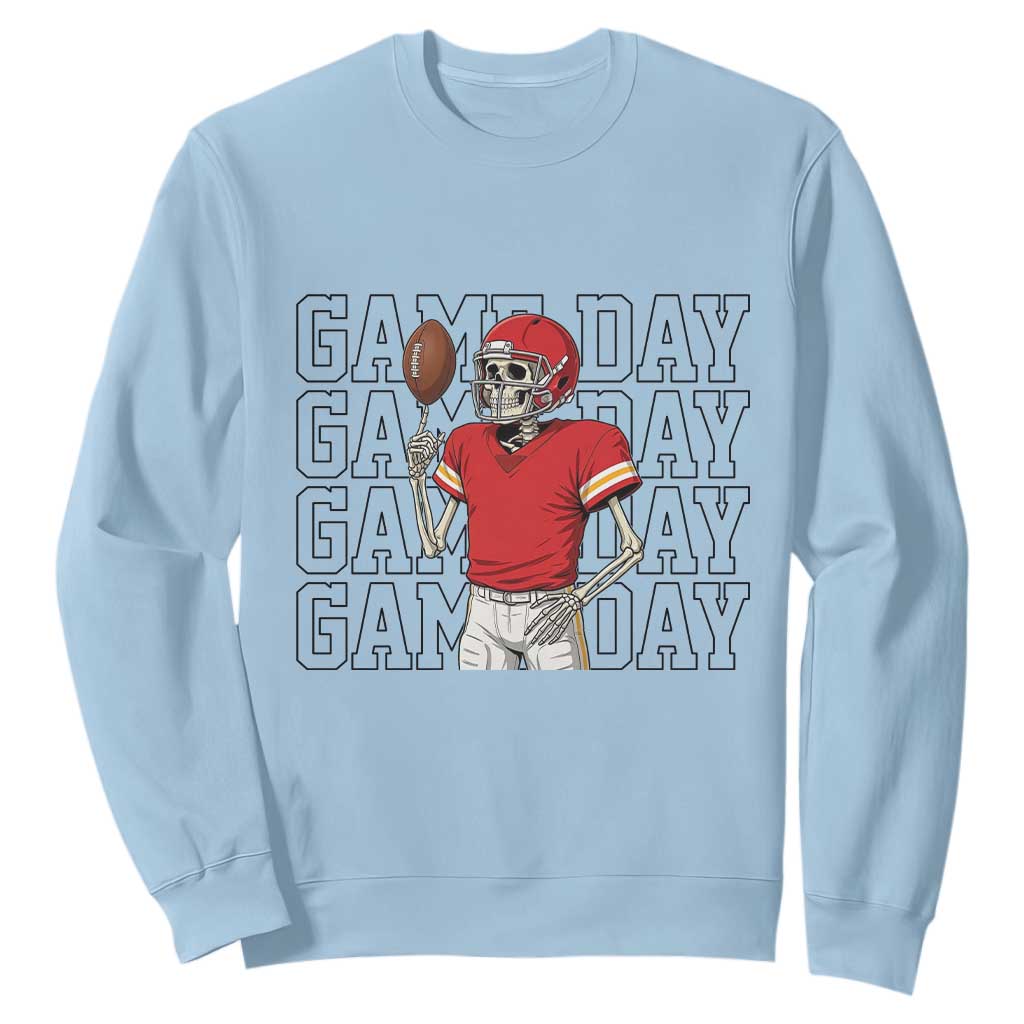 Funny Skeleton Dark Football Sweatshirt Sport Humor Gift TS12 Light Blue Print Your Wear