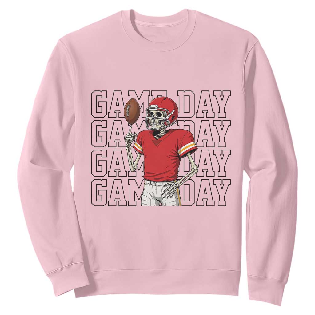 Funny Skeleton Dark Football Sweatshirt Sport Humor Gift TS12 Light Pink Print Your Wear