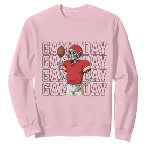 Funny Skeleton Dark Football Sweatshirt Sport Humor Gift TS12 Light Pink Print Your Wear
