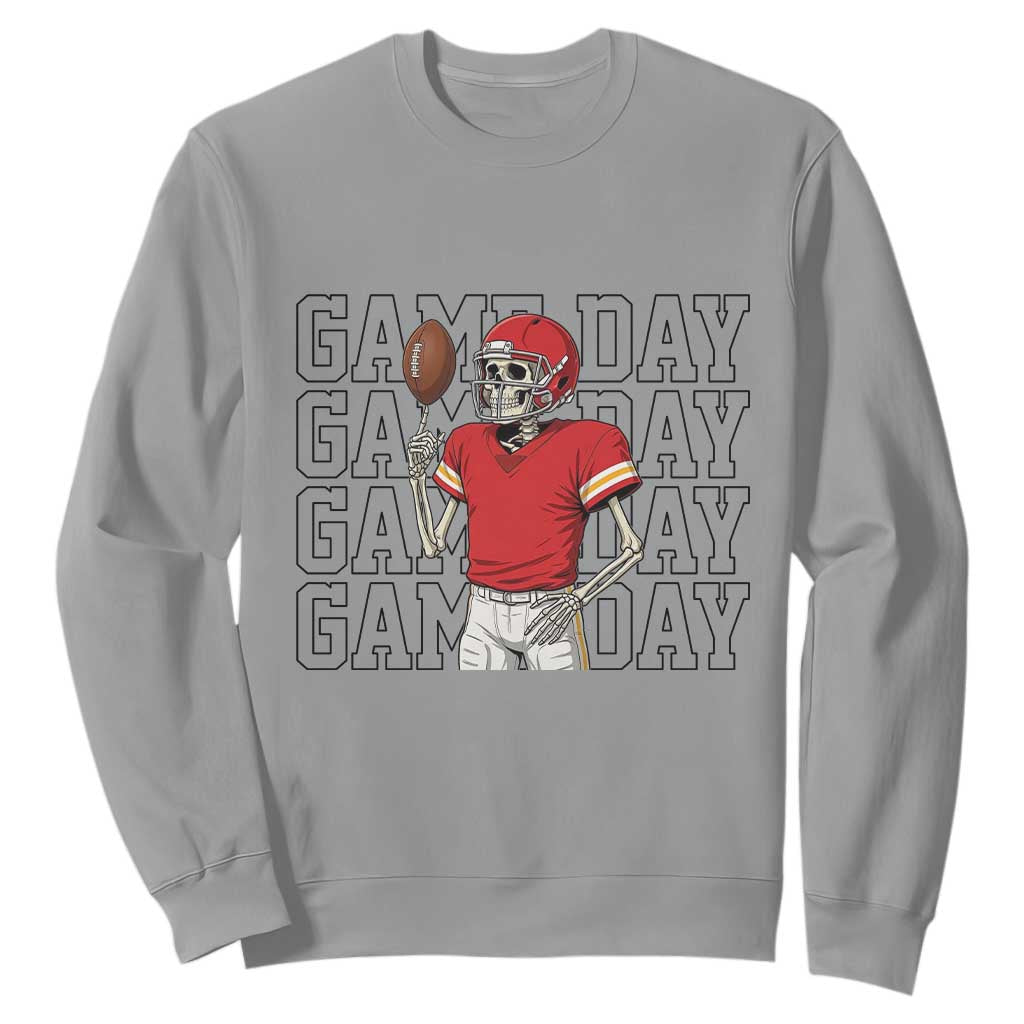 Funny Skeleton Dark Football Sweatshirt Sport Humor Gift TS12 Sport Gray Print Your Wear