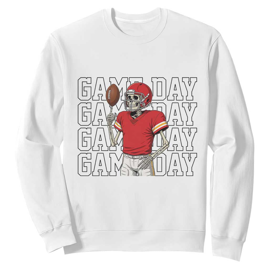 Funny Skeleton Dark Football Sweatshirt Sport Humor Gift TS12 White Print Your Wear