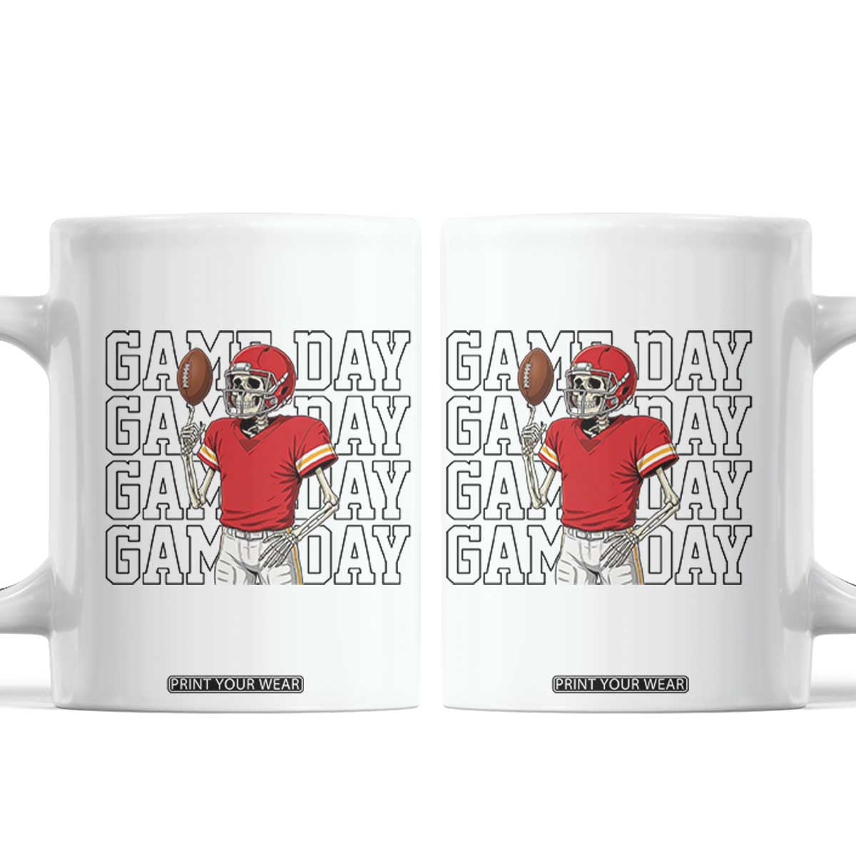 Funny Skeleton Dark Football Coffee Mug Sport Humor Gift TS12 White Print Your Wear
