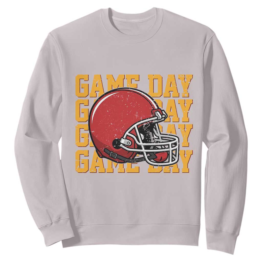 Funny Football Helmet Sweatshirt Game Day Sport Lover Gift TS12 Ice Gray Print Your Wear