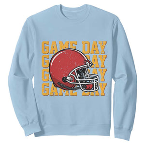 Funny Football Helmet Sweatshirt Game Day Sport Lover Gift TS12 Light Blue Print Your Wear