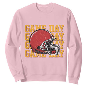 Funny Football Helmet Sweatshirt Game Day Sport Lover Gift TS12 Light Pink Print Your Wear