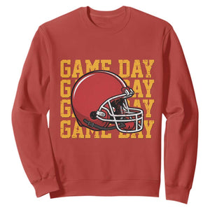Funny Football Helmet Sweatshirt Game Day Sport Lover Gift TS12 Red Print Your Wear