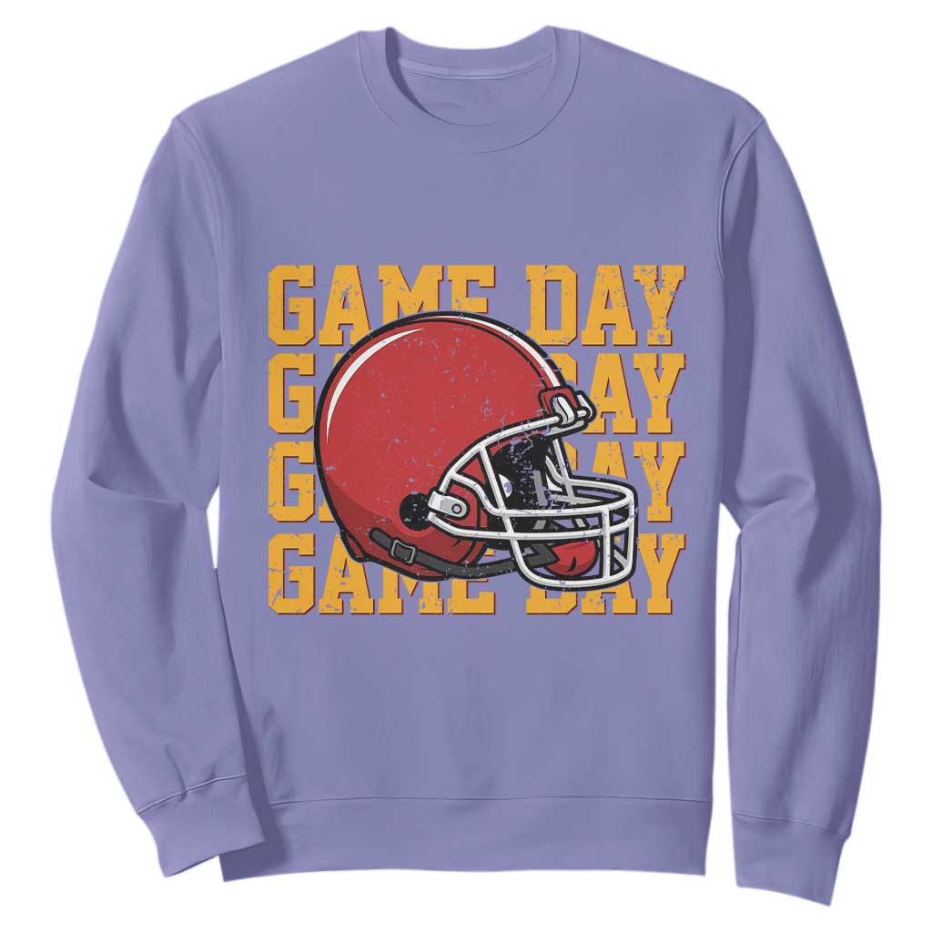 Funny Football Helmet Sweatshirt Game Day Sport Lover Gift TS12 Violet Print Your Wear