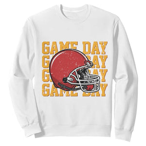 Funny Football Helmet Sweatshirt Game Day Sport Lover Gift TS12 White Print Your Wear