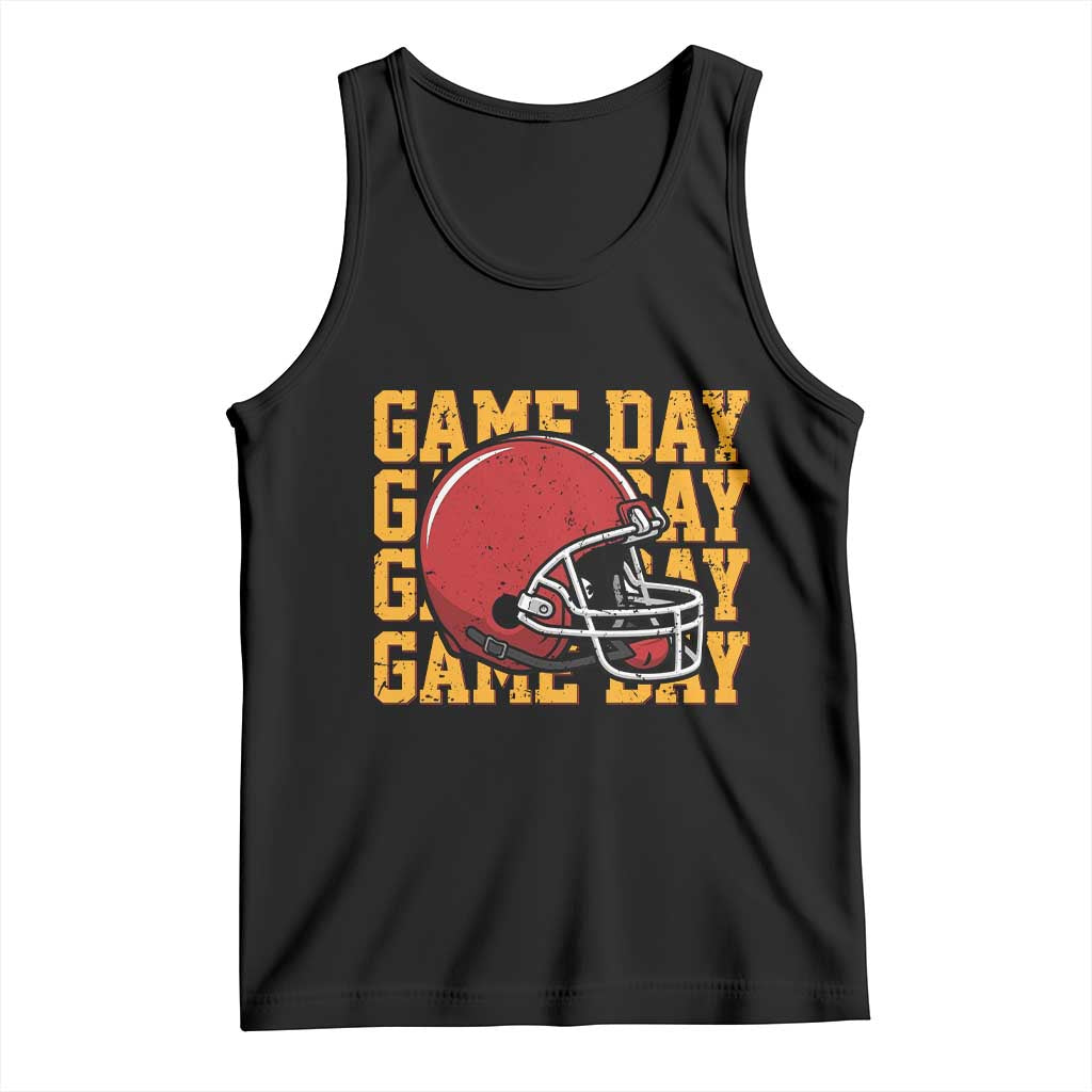 Funny Football Helmet Tank Top Game Day Sport Lover Gift TS12 Black Print Your Wear