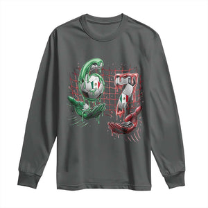 Drip Mexico Soccer Six Seven Meme Long Sleeve Shirt Mexicano Supporter Player Gift TS12 Dark Heather Print Your Wear