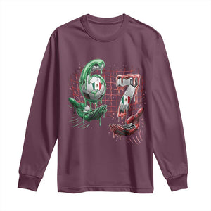 Drip Mexico Soccer Six Seven Meme Long Sleeve Shirt Mexicano Supporter Player Gift TS12 Maroon Print Your Wear