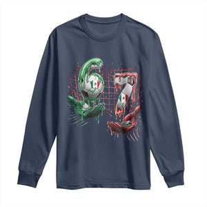 Drip Mexico Soccer Six Seven Meme Long Sleeve Shirt Mexicano Supporter Player Gift TS12 Navy Print Your Wear