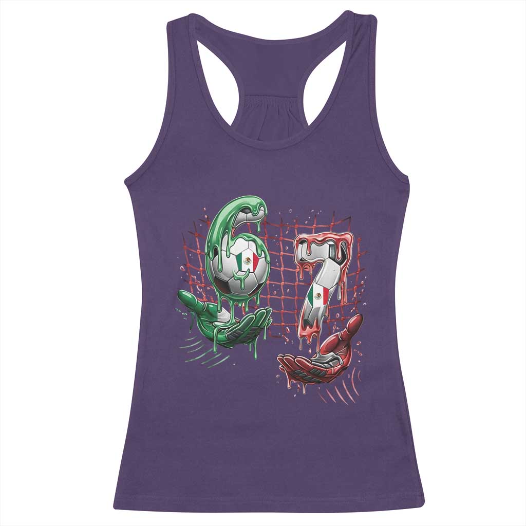 Drip Mexico Soccer Six Seven Meme Racerback Tank Top Mexicano Supporter Player Gift TS12 Purple Print Your Wear