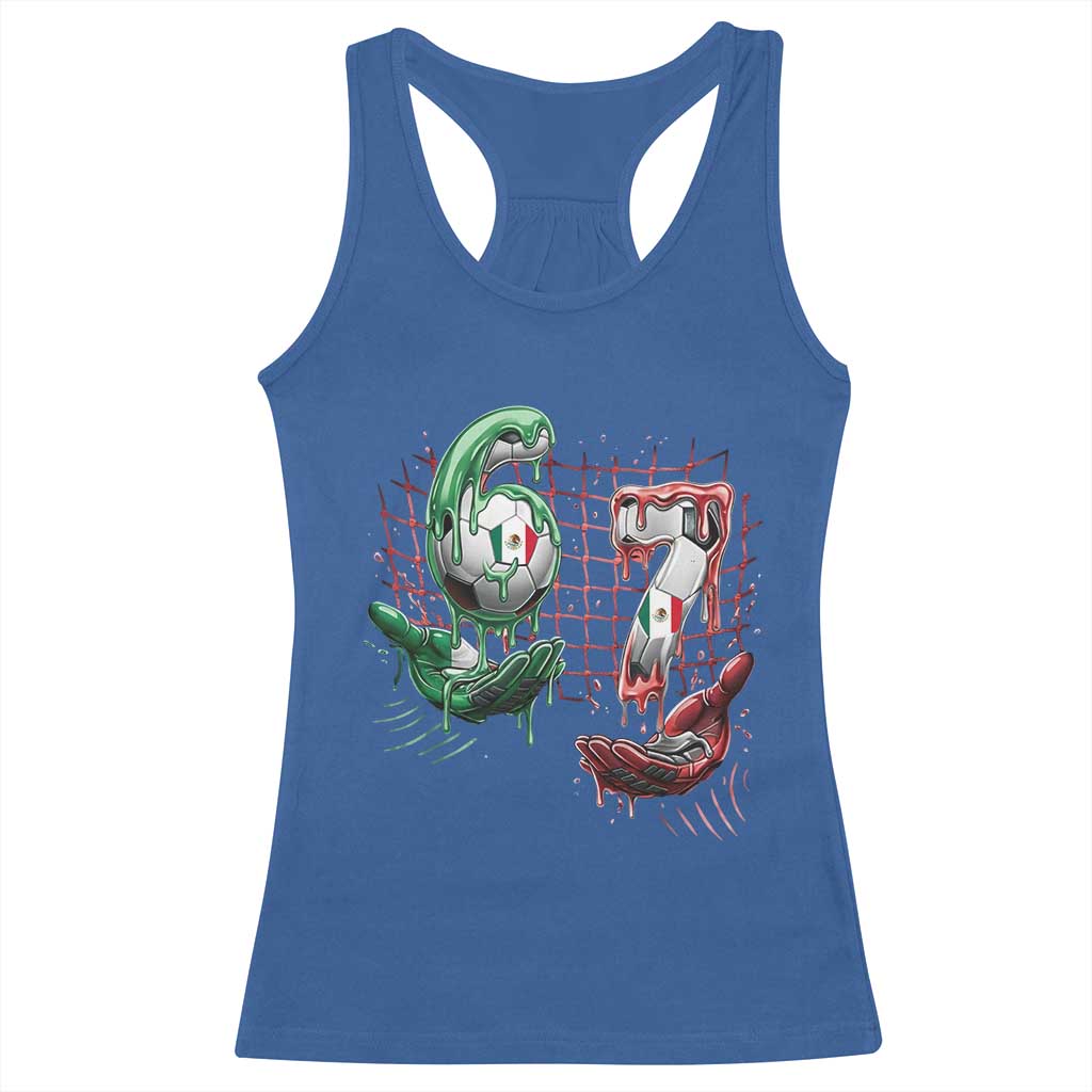 Drip Mexico Soccer Six Seven Meme Racerback Tank Top Mexicano Supporter Player Gift TS12 Royal Blue Print Your Wear