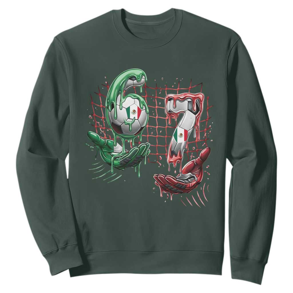 Drip Mexico Soccer Six Seven Meme Sweatshirt Mexicano Supporter Player Gift TS12 Dark Forest Green Print Your Wear