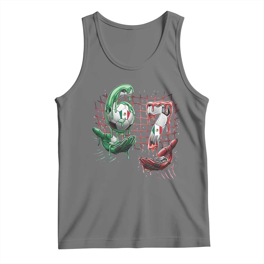 Drip Mexico Soccer Six Seven Meme Tank Top Mexicano Supporter Player Gift TS12 Black Heather Print Your Wear