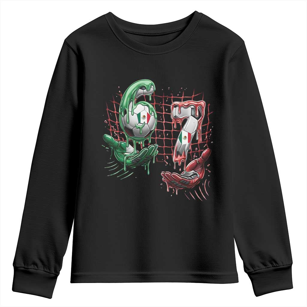 Drip Mexico Soccer Six Seven Meme Youth Sweatshirt Mexicano Supporter Player Gift TS12 Black Print Your Wear