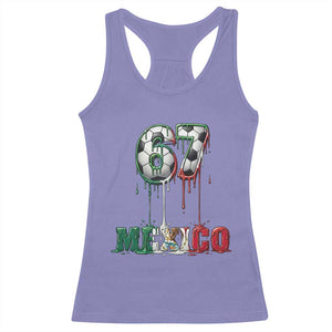 Funny Mexico Soccer 67 Meme Racerback Tank Top Chicano Soccer Lovers TS12 Violet Print Your Wear