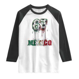 Funny Mexico Soccer 67 Meme Raglan Shirt Chicano Soccer Lovers TS12 White Black Print Your Wear