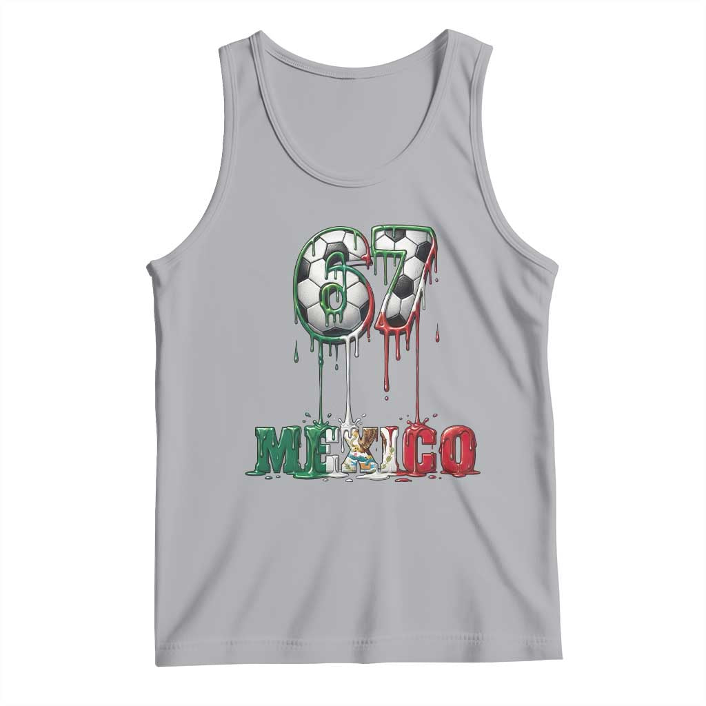Funny Mexico Soccer 67 Meme Tank Top Chicano Soccer Lovers TS12 Athletic Heather Print Your Wear
