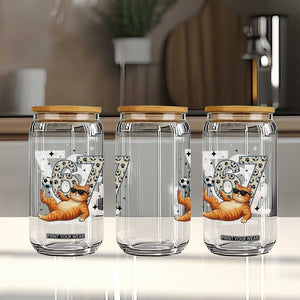 Funny Cat Playing Soccer Glass Can Six Seven Meme TS12 Print Your Wear