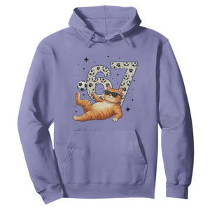 Funny Cat Playing Soccer Hoodie Six Seven Meme TS12 Violet Print Your Wear