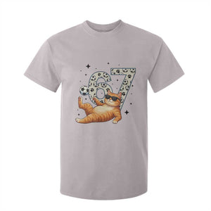 Funny Cat Playing Soccer T Shirt For Kid Six Seven Meme TS12 Ice Gray Print Your Wear