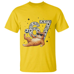 Funny Cat Playing Soccer T Shirt Six Seven Meme TS12 Daisy Print Your Wear