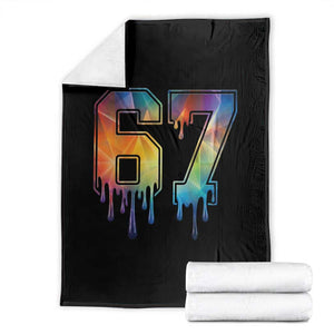 Funny Six Seven Prism Effect Printed Meme Throw Blanket TS12 Black Print Your Wear