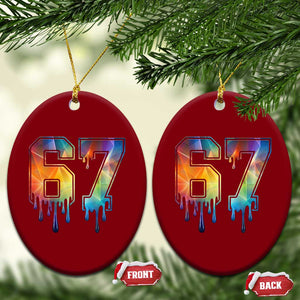 Funny Six Seven Prism Effect Printed Meme Ceramic Ornament TS12 Print Your Wear