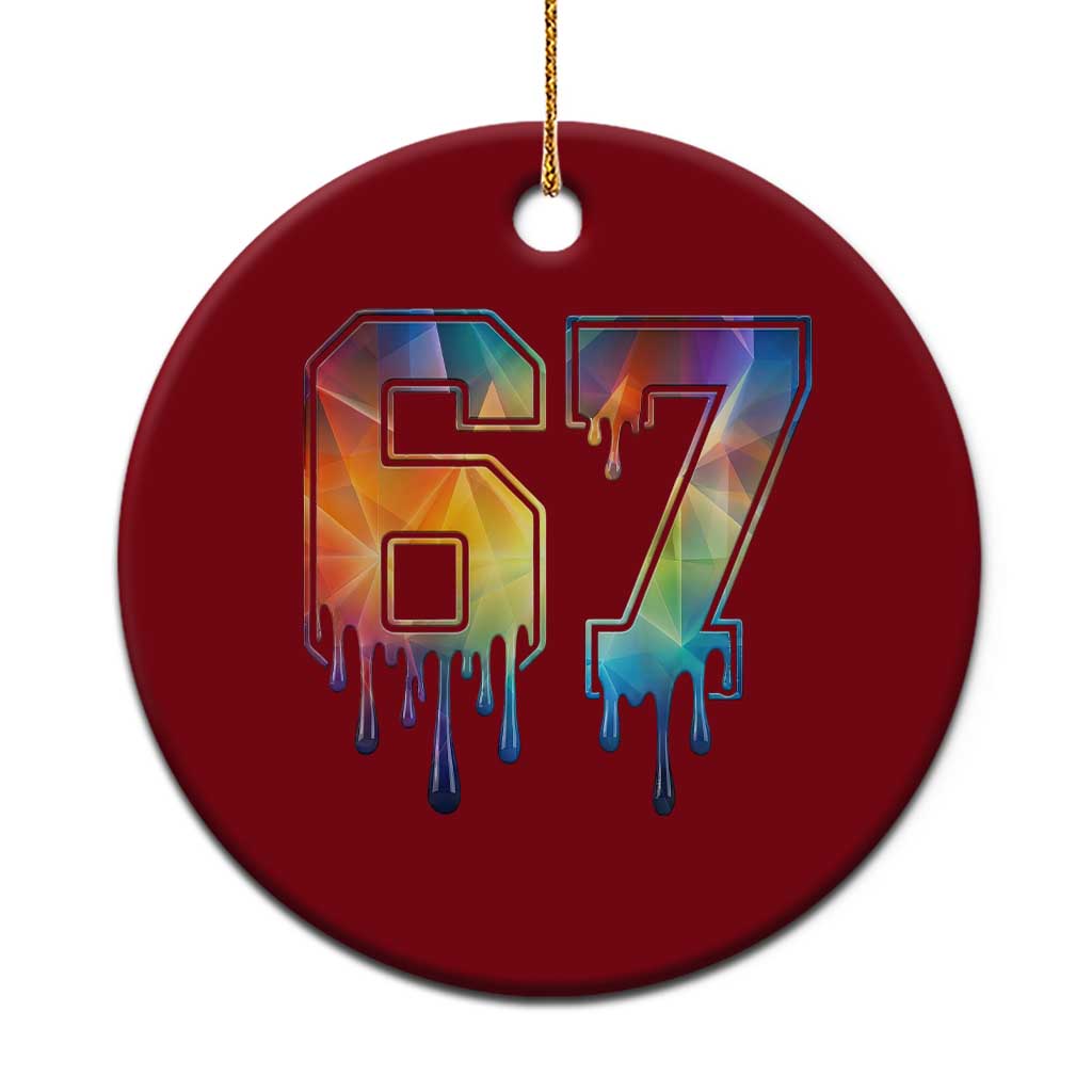 Funny Six Seven Prism Effect Printed Meme Ceramic Ornament TS12 1pc Red Print Your Wear