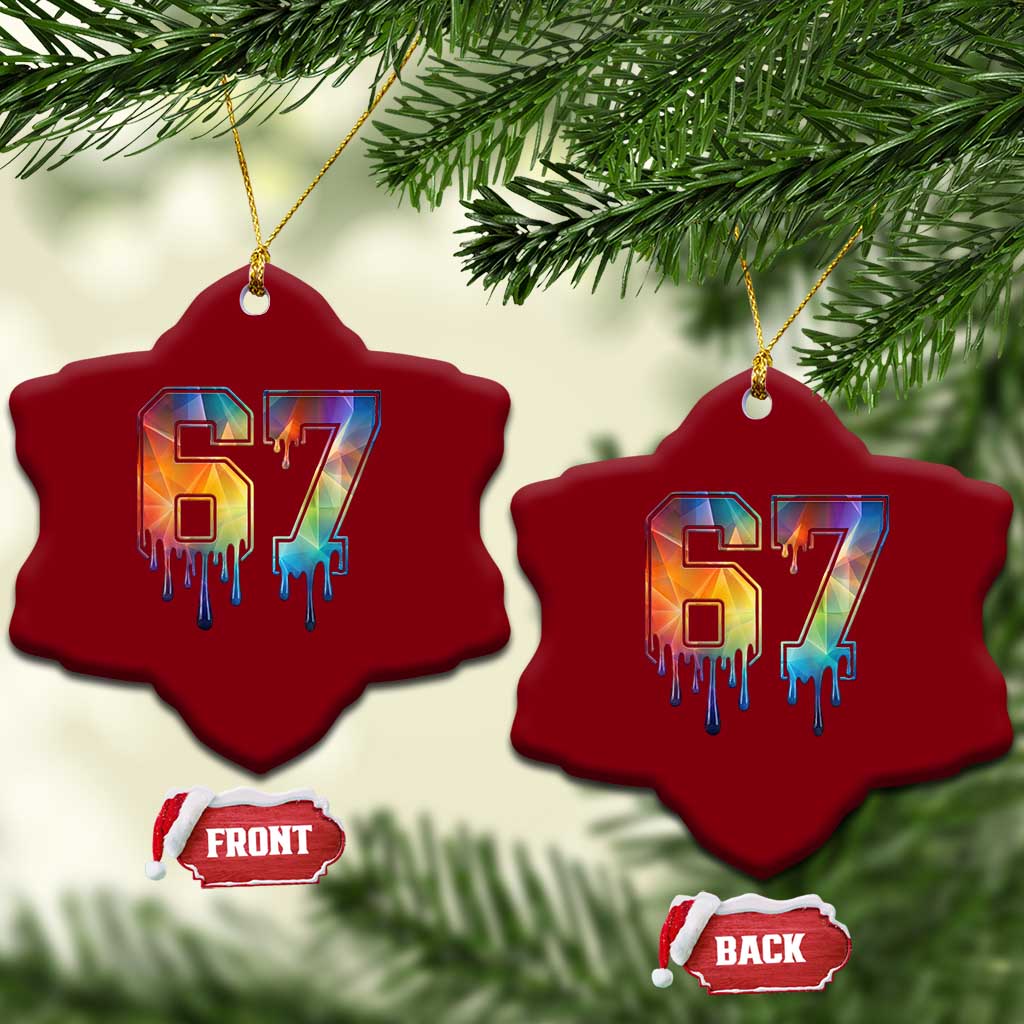 Funny Six Seven Prism Effect Printed Meme Ceramic Ornament TS12 Print Your Wear