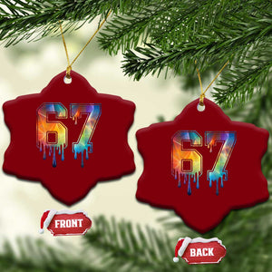 Funny Six Seven Prism Effect Printed Meme Ceramic Ornament TS12 Print Your Wear