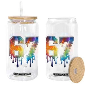 Funny Six Seven Prism Effect Printed Meme Glass Can TS12 Print Your Wear