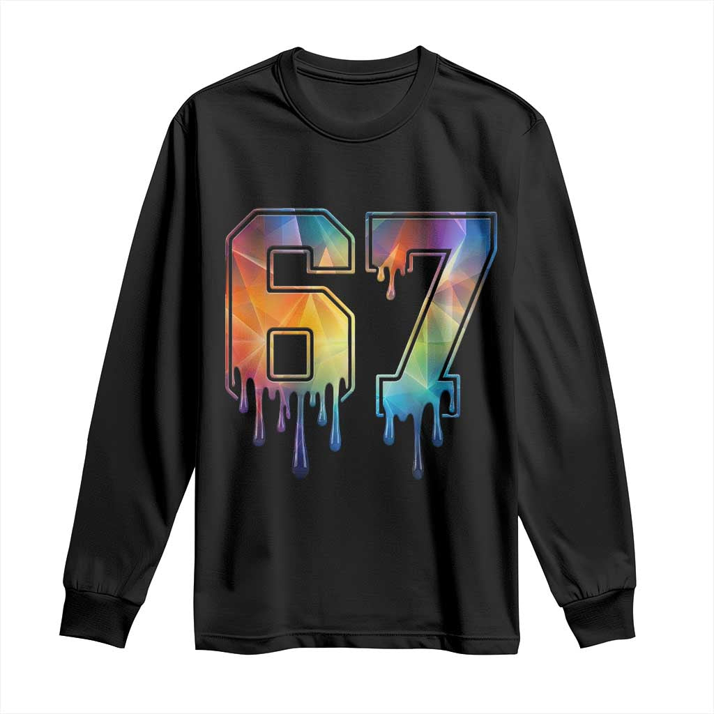 Funny Six Seven Prism Effect Printed Meme Long Sleeve Shirt TS12 Black Print Your Wear