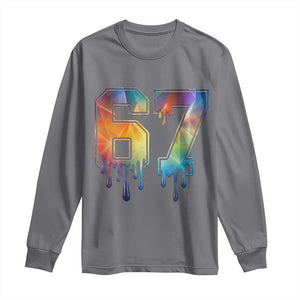 Funny Six Seven Prism Effect Printed Meme Long Sleeve Shirt TS12 Charcoal Print Your Wear