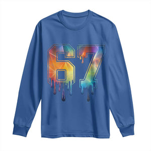 Funny Six Seven Prism Effect Printed Meme Long Sleeve Shirt TS12 Royal Blue Print Your Wear