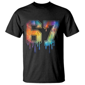 Funny Six Seven Prism Effect Printed Meme T Shirt TS12 Black Print Your Wear
