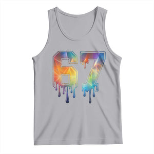 Funny Six Seven Prism Effect Printed Meme Tank Top TS12 Athletic Heather Print Your Wear