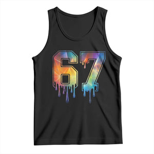 Funny Six Seven Prism Effect Printed Meme Tank Top TS12 Black Print Your Wear