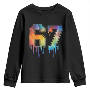 Funny Six Seven Prism Effect Printed Meme Youth Sweatshirt TS12 Black Print Your Wear