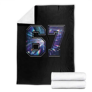 Prism Rainbow Effect Printed Throw Blanket Six Seven 67 Meme TS12 Black Print Your Wear