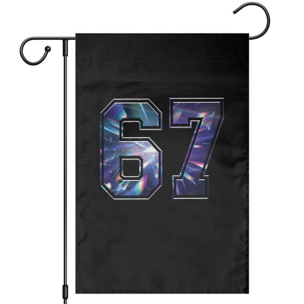 Prism Rainbow Effect Printed Garden Flag Six Seven 67 Meme TS12 Black Print Your Wear