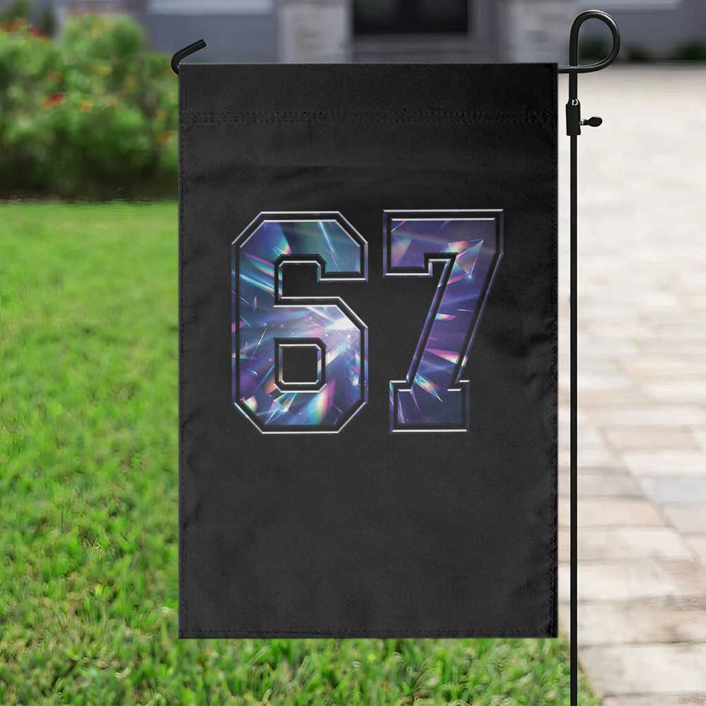 Prism Rainbow Effect Printed Garden Flag Six Seven 67 Meme TS12 Print Your Wear