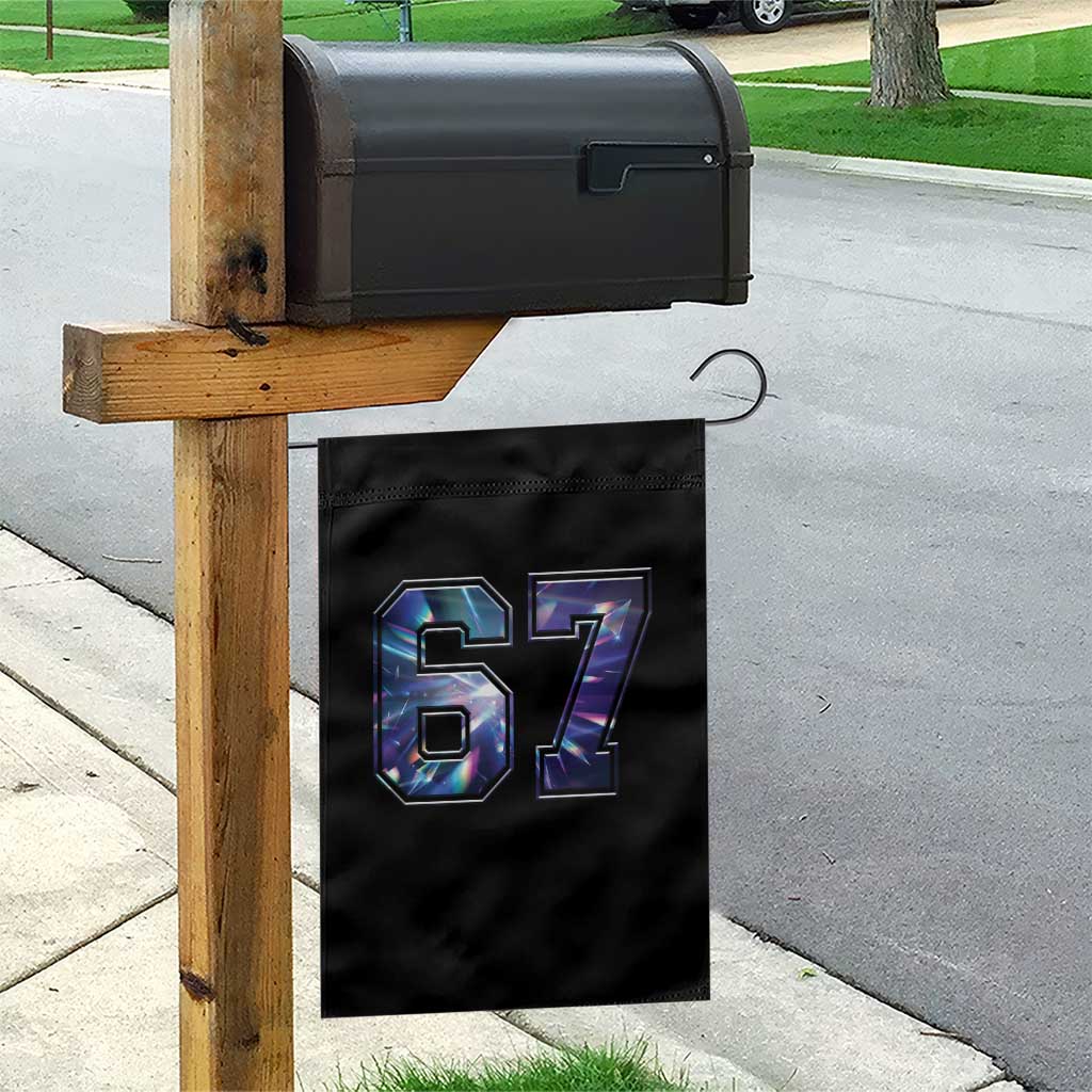 Prism Rainbow Effect Printed Garden Flag Six Seven 67 Meme TS12 Print Your Wear