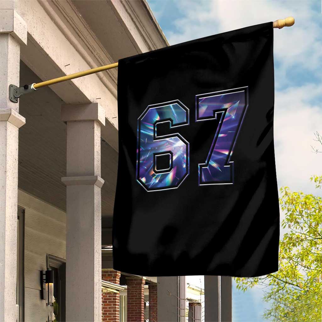 Prism Rainbow Effect Printed Garden Flag Six Seven 67 Meme TS12 Print Your Wear